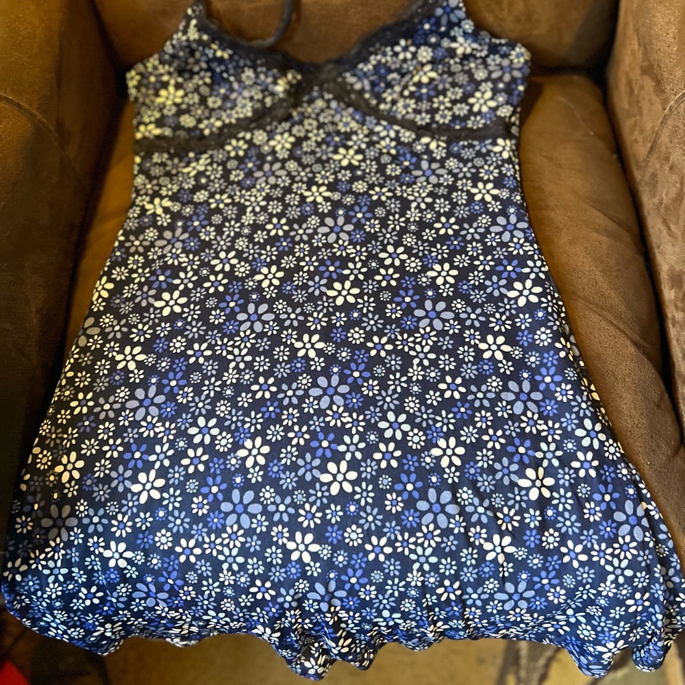 No Boundaries Blue and White Floral Chemise
